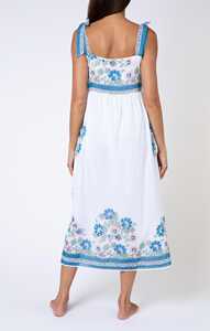 Nouvelle Collection 2024 pour Femmes : Robe Midi Bohème en Coton Tissé Écologique, Imprimée, Col Carré, Style Européen, Idéale pour les Occasions Spéciales - Product Image 4