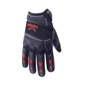 Guantes mecánicos de trabajo con logotipo personalizado, protectores de mano de piel sintética para conducir, color negro - Product Image 3