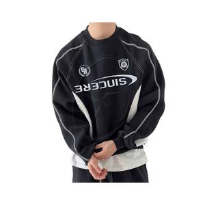 Custom <b>Thermal</b> Low Price Wholesale <b>Men's</b> Letter Graphic <b>Top</b> Stitching Breathable Sweatshirt Long Sleeve Crewneck Pullover <b>Top</b> - Product Image 1