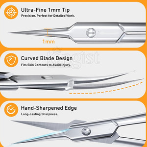 Sharp Precision Cuticle Scissors With Slim <b>Grip</b> For Easy Trim <b>Control</b> Fine Curved Cuticle Scissors With Durable Blades - Product Image 3