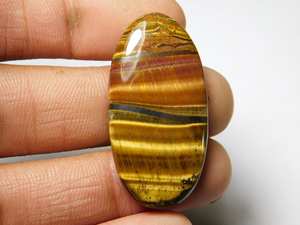 Étonnante pierre précieuse jaune œil de tigre Cabochons œil de tigre de qualité supérieure Pierres précieuses œil de tigre naturel par un grossiste indien à prix de gros - Product Image 2