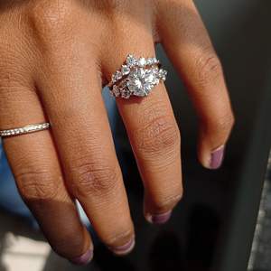 Anillo de Compromiso con Corte Redondo y Diamante Cultivado en Laboratorio, con Plata 925 y Oro Rosa - Product Image 1