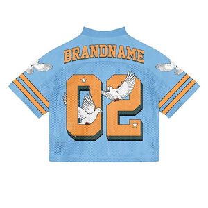 High Quality Mesh American Football <b>Crop</b> <b>Top</b> Team Sportswear Uniform Sublimation Oversized Hip Hop Football Jersey - Product Image 4
