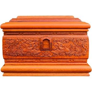Urnas conmemorativas de cremación grabadas de madera hechas a mano en forma rectangular para cenizas, hombres, mujeres y niños de exportador indio - Product Image 4