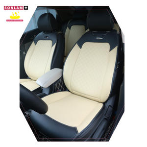 Accessoires automobiles en cuir Nappa, vente en gros, ODM, housses de siège de voiture en cuir, design de housses de siège pour voitures, siège avant crème et noir - Product Image 6