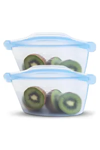 Recipientes de Silicona Reutilizables Ziploc Endurables para Almacenamiento de Alimentos y Preparación de Comidas, Paquete de 2 - Product Image 1