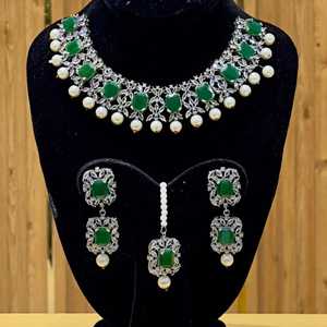 Concevez votre propre collier boucles d'oreilles Matha Patti & Bindi ensembles de luxe à la mode vêtements de mariée 4 pièces ensemble de bijoux artificiels dames - Product Image 3