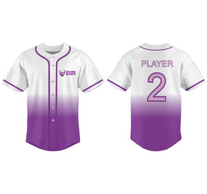 Maillot de baseball et de softball personnalisé, design de sublimation dégradé, uniforme d'équipe professionnelle avec logo, nom et numéro, OEM, chemises respirantes - Product Image 3