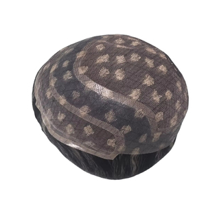 Peluca de cabello humano Remy indio recto rizado de onda profunda para hombre, cabello Taz BD, encaje frontal, de PU Base, prótesis de cabello profesional izquierda/derecha - Product Image 1