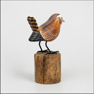 Figurine d'oiseau en bois artisanale, écologique et personnalisable, sculpture animale rustique, décoration de table pour salon - Product Image 3