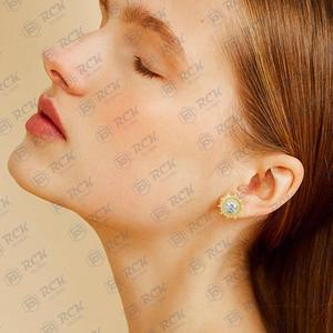 0,95 TCW estilo Vintage corte redondo Moissanite Stud pendientes para mujer boda diamante joyería regalo para ella - Product Image 4