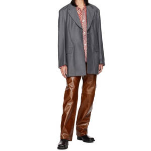 Alta calidad personalizado 100% cuero pantalón cuero 2025 superventas precio razonable cuero hombres pantalón - Product Image 3