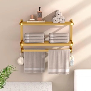 Trendy Industrial Metal <b>Towel</b> Holder With Sturdy Build Adding Modern Charm Functional Storage And Bathroom Elegance - Product Image 2