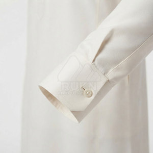 Thobe classique arabe décontracté en coton, vêtement musulman traditionnel, col montant, manches longues, idéal pour la prière, les rassemblements et les mariages - Product Image 6