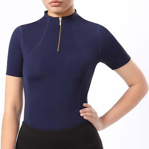 เสื้อฝึกขี่ม้าแขนสั้นสำหรับผู้หญิง มีซิป พร้อมสำหรับการฝึกซ้อม - Product Image 1