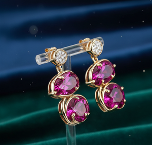 Boucles d'oreilles pendantes en argent sterling 925 plaqué or 18 carats pour femmes - Product Image 3