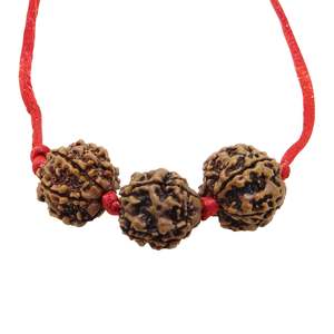 Arihant Gems Jewels - Perlas Naturales Certificadas Saraswati Bandh Marrones, 2 Perlas de 4 Mukhi/Faces, 1 Perla de 6 Mukhi/Faces, Forma de Bola de Rudraksha, Regalo - Product Image 2