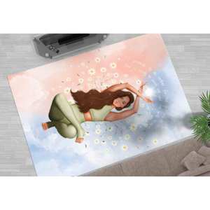 Tapis imprimé : design bohème moderne pour salon et espace de yoga, avec tapis à poils doux - Product Image 2