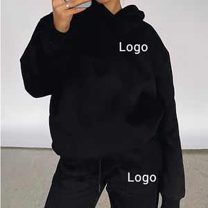 Ropa de calle de lana de algodón de alta calidad personalizada para mujer, ropa de calle lisa en blanco de gran tamaño para entrenamiento con hombros caídos, ropa de invierno - Product Image 6