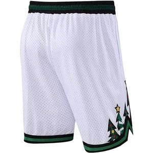 Pantalones Cortos Deportivos de Baloncesto con Estampado Personalizado de Árbol de Navidad, Blancos y Verdes, Tema Navideño, Antibacterianos, Transpirables, para Hombre, Gimnasio - Product Image 4