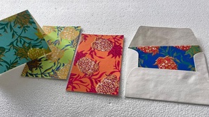 Sobres de tarjetas de papel hechos a mano ecológicos, serigrafía impresa, tintes naturales, algodón reciclado, arte popular, regalo de boda tradicional - Product Image 6