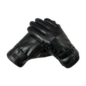 Venta al por mayor de moda guantes de cuero de invierno a prueba de viento de piel de oveja guantes de conducción para los hombres de cuero clásico guantes de moto - Product Image 1