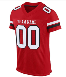 Custom Red <b>Black</b> White Football Jersey Short V Neck American Football Uniform Team Name Number Printed Breathable Anti-Bacterial - Product Image 6