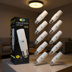 9W E27 Tubular LED Bulb Energy Efficient <b>Lighting</b> Solution - Product Image 3