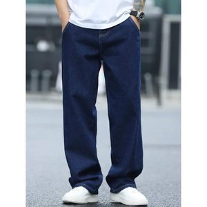 Trending DX Stone Blue Casual Washed Straight Fit Baggy Loose Fit Denim Jeans Eco-Friendly Breathable Lightweight Pant Size - Product Image 5