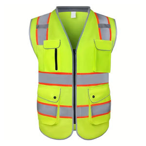 Gilet de sécurité réfléchissant 100% polyester avec fermeture éclair avant et logo, vêtements de travail haute visibilité, gilet de sécurité - Product Image 2