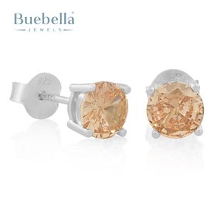 Boucles d'oreilles en argent 925 plaqué or blanc 14 carats Offre Spéciale pour femme Champagne diamant taille brillant élégant et élégant - Product Image 2