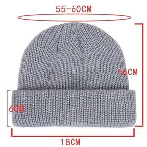 Soft 100% Acrylic Knit <b>Beanie</b> Caps Solid Color Warmth for Men - Product Image 1