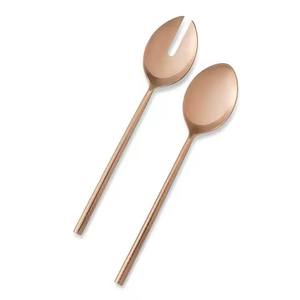 Juego de Cubiertos para Ensalada de Acero Inoxidable Color Oro Rosa, Cucharas y Tenedores para Ensalada para Uso Doméstico o en Restaurantes - Product Image 1