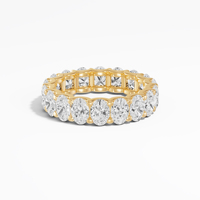 Anillo de Eternidad con Diamantes Ovalados Cultivados en Laboratorio de 4.74 Quilates en Oro Blanco de 14K y 18K con Baño de Rodio, Anillo de Bodas, Joyería al por Mayor, Suministro B2B