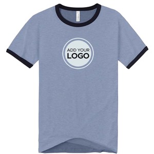 เสื้อยืดกีฬาคอกลมแขนสั้นสำหรับชายและหญิงเสื้อยืดริงเกอร์สำหรับผู้ใหญ่เสื้อยืดพิมพ์ลายด้านหน้าและด้านหลังแบบกำหนดเอง - Product Image 4