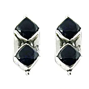 Geometric Onyx Drop <b>Earrings</b> for Women Classic Bezel Setting <b>Black</b> Stone Jewelry Everyday Wear - Product Image 3