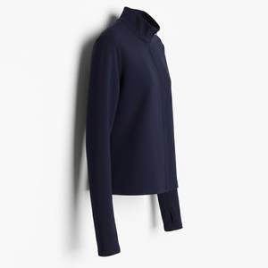 Nuevas Sudaderas Casuales Azules con Cremallera Completa y Logotipo Personalizado al por Mayor para Mujer, Ropa de Calle Cálida de Invierno, Prendas Exteriores Ecológicas para Mujer - Product Image 3