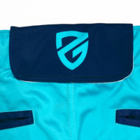 Celana Baseball Pria Warna Turquoise Pinggang Tinggi Kancing Depan Cepat Kering Sporty Fit Ringan Bahan Poliester Logo di Kaki Kanan Pakaian Musim Panas