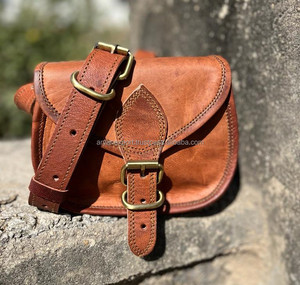 Bolso de mano de cuero de cabra con estilo Vintage para mujer, bolso bandolera de cuero puro 100%, bolsos cruzados hechos a mano de cuero Real 5*7 - Product Image 5