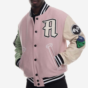 Veste universitaire en cuir vintage OEM/ODM pour hommes avec broderie en chenille de laine Baseball Letterman Design Blank Winter Sleeve - Product Image 2