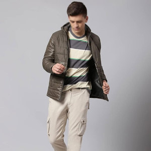 <b>Men's</b> Lightweight Water-Resistant <b>Canvas</b> Puffer <b>Jacket</b> Full Sleeves with Stand Collar Casual Winter Wear Wholesale Available - Product Image 6