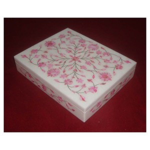 Pure <b>White</b> Marble Inlaid <b>Boxes</b> With New Design and Handmade and Polished Marble Inlaid <b>Boxes</b> With Fine Glossy - Product Image 1
