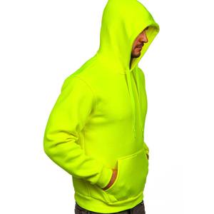 Sudadera con capucha y forro polar de color amarillo neón, venta al por mayor - Product Image 5