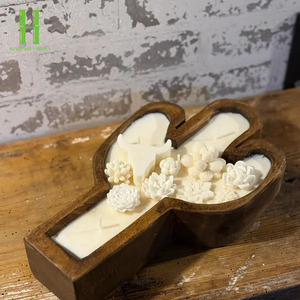 Best Selling High Quality Custom Natural <b>Candle</b> Wooden Bowl For Vintage Home Decoration And For Christmas Decorations <b>Gifts</b> OEM - Product Image 5