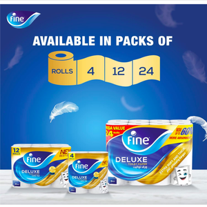 Fine Deluxe Toilet Tissues <b>Paper</b> 24 Rolls, 140 sheets x 3 Ply Ultimate Absorbency <b>Thick</b> and Soft Flushable Toilet Rolls - Product Image 5