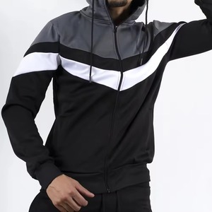 Survêtement deux pièces à capuche élastique et ajusté de grande taille avec logo personnalisé fabriqué en usine - Product Image 2