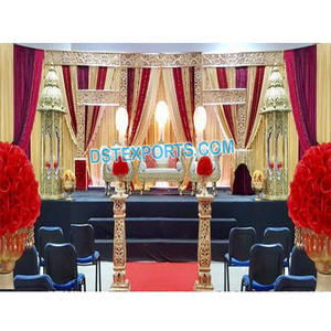 Ensemble de scène de cérémonie de mariage arabe, décor de scène de réception de mariage gracieux - Product Image 1