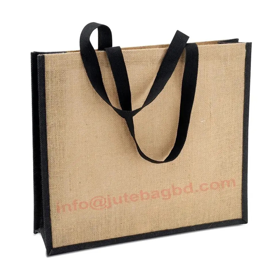Jüt çanta kalite jüt malzeme ile özel tasarım ihracat kalitesi promosyon çantası/100%
