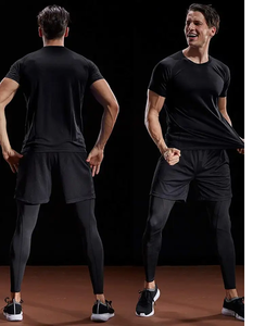 Camisetas de gimnasio personalizables para hombre, cuello alto, cuerpo ajustado, 90% poliéster, 10% Spandex, estampado informal, talla XL, transpirable, Verano - Product Image 5