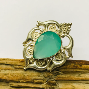 Anillo de ónix verde de diseño Vintage, ajuste de bisel de plata de ley 925, joyería de fiesta para mujer para compromiso de aniversario de boda - Product Image 2